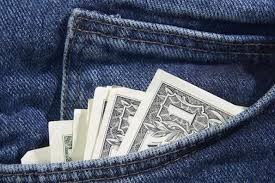 Money in pocket image